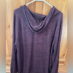 Terra & Sky burgundy hooded pullover, size 1X-also fits an XL